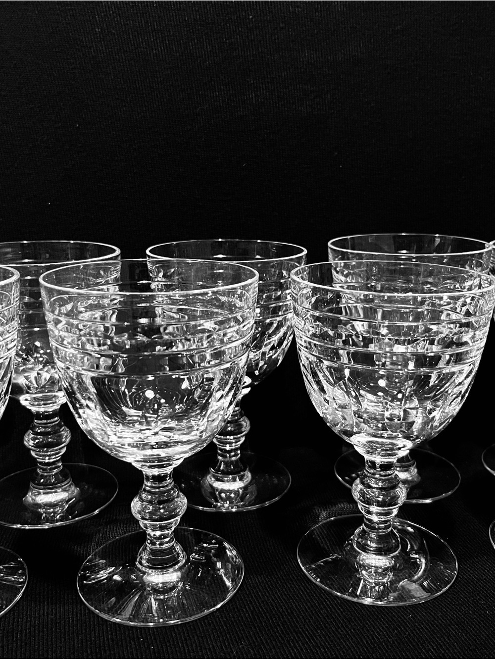Val St Lambert Kent York Crystal Water Wine Glasses Set of 8 Belgium 5.5” Tall